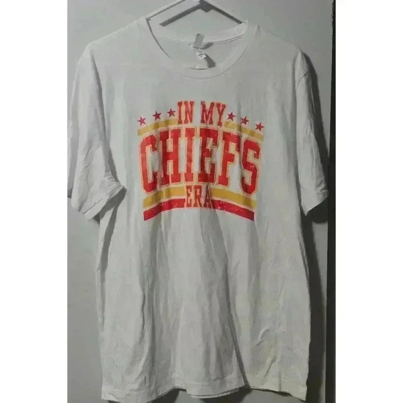 Men's Canvas T-Shirt -KC Chiefs Era - White - TX - Picture 1 of 5